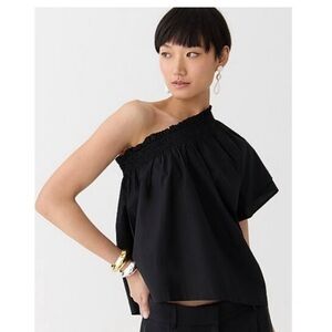 J. Crew NWOT smocked one shoulder top